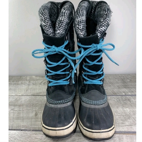 Sorel  Joan of Arctic Womens Knit Snow Waterproof Leather Boots size 8 - Picture 3 of 16